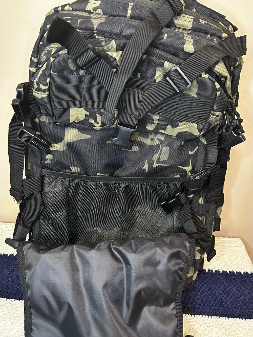NWT. Camouflage Tactical Black & Green Backpack by Youngaa